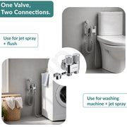 Plantex Jet Spray for Toilet/Health Faucet with Shower Hose/ABS Handheld Bidet Spray/2-in-1 Dual Control Valve/Bathroom & Kitchen – Chrome