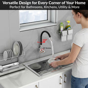 Plantex Brass Flexible Tap for Kitchen Sink with Wall Flange and Teflon Tape/360Â° Rotating Sink Tap for Kitchen Basin with Water Saving Aerator - (6319, Chrome)