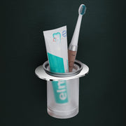 Plantex Smero Pure Brass Tumbler Holder/Tooth Brush Holder/Bathroom Accessories - Aqua(Chrome)