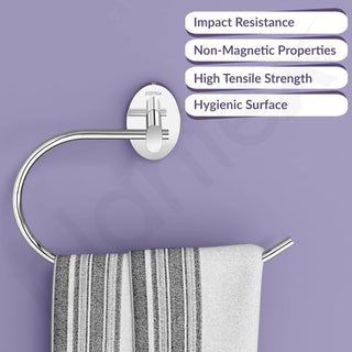 Plantex 304 Grade Stainless Steel Compact Napkin Holder for Wash Basin/Hand Towel Hanger/Holder for Bathroom Accessories - Olive (Chrome)