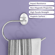 Plantex 304 Grade Stainless Steel Compact Napkin Holder for Wash Basin/Hand Towel Hanger/Holder for Bathroom Accessories - Olive (Chrome)