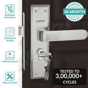 Plantex Main Door Lock Handle Set/6-Lever Locks Mechanism with 3 Years of Warranty/Mortise Lock with 3 Keys, Brass Locks Body & Cylinder(PTP-06 Matt)