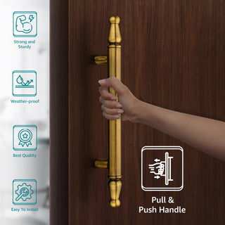 Plantex Heavy Duty Main Door Handle/14 Inch Door Handle/Pull-Push Door Handle for Home/Office/Hotel - Pack of 1 (Brass Antique) - 3 Years Warranty