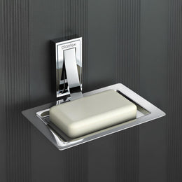 Plantex Soap Holder for Bathroom/Pure Brass Single Soap Dish/soap Stand/Soap Bar/Soap Case/Bathroom Accessories - Pack of 1 (APS-RTO-06, Chrome)
