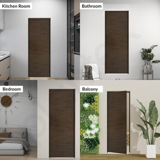 Plantex WPC Doors For Bathroom (30 Mm - Thickness)/Waterproof And Termiteproof/2.5X7 Feet Wooden Finished Door For Home/Balcony/Office/Kitchen, Density-600 (30X84 Inch, 26 Kg- Charcoal Oak), Brown