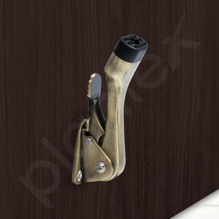 Plantex Door Stopper for Home - 5 Inch Long Hydraulic Stopper With Rubber Grip (Set of 8, Brass Antique)
