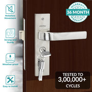 Plantex Heavy-Duty Door Lock Set - Main Door Lock Handle Set/ 6-Lever Lock Mechanism with 3 Years of Warranty/Mortise Lock with 3 Keys, Brass Lock Body & Cylinder (8107 - Matt)