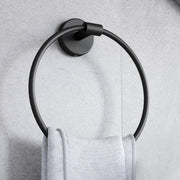 Plantex Towel Ring for Bathroom/Stainless Steel Towel Holder/Round Napkin Ring/Towel Stand for Bathroom/Bathroom Accessories - Pack of 1 (Black)