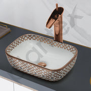 Plantex Ceramic Table Top Wash Basin/Washbasin/Countertop Wash Basin for Bathroom/Living Room(NC-482, 14 x 10 x 5 Inch)