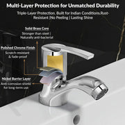 Plantex Pure Brass Pillar Cock Tap for Wash Basin with Water Saving Aerator/Tabletop Basin Tap with TeflonTape/7 Year Warranty by Planex (ÃƒÂ¢Ã¢â€šÂ¬Ã…Â½AQ-1403-Mirror Chrome)