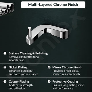 Plantex Smero Pure Brass Robe Hook/Door Hanger-Hook/Cloth-Towel Hanger/Bathroom Accessories - Aqua(Chrome)