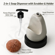 Plantex Ceramic Soap Dispenser with Scruber/Liquid Soap Dispenser/Sink Dish Washing Soap Dispenser Set/Soap Dispenser for Wash Basin Ceramic - Bathroom Accessories