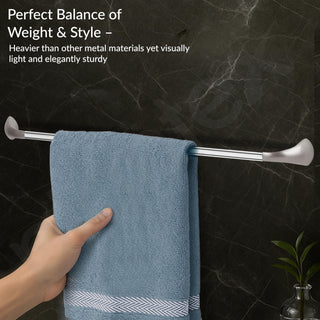 Plantex Smero Pure Brass Towel Hanger for Bathroom/Single Towel Rod/Towel Bar/Bathroom Accessories - Effect (24 Inch-Satin Matt)