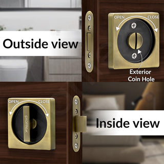 Plantex Door Lock Latch/Baby Latch for Bathroom/Door Latch Lock/Door Chitkani Home/Bedroom - (DTM-620, Brass Antique and Black)