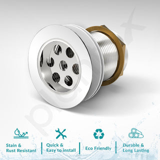 Plantex Stainless Steel Kitchen Sink Waste Coupling 3 inch Full Thread/Coupling for Wash Basin- Pack of 1 (Silver)