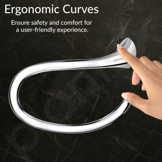 Plantex Smero Pure Brass Napkin Hanger/Towel Hanger for Wash Basin/Towel Ring for Kitchen/Bathroom Accessories - Craft(Chrome)