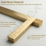 Plantex Brass Wash Basin Mixer Tap/Thermostatic Hot & Cold Basin Mixer Faucet/Deck Mount Pillar Spout for Bathroom Sink - Pack of 1 (APS-4605, Brushed Gold)