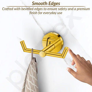 Plantex 304 Grade Stainless Steel Bathroom Hooks for Hanging Towel and Clothes in Bathroom/Washroom - Oreo (Gold)
