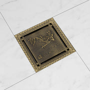Plantex Floor Drainer for Bathroom/Solid Brass Shower Drain/Floor Trap/Jali for Bathroom/Kitchen - (Copper Antique, 5 x 2 Inches)