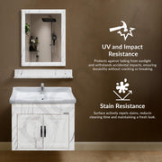 Plantex Unbrekable Bathroom Vanity Cabinet & Washbasin Set/Basin Cabinet for Bathroom with Mirror (White)