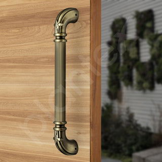 Plantex Premium 13 Inch Main Door Handle - Pull-Push for Home/Office/Hotel - Wooden, S-137-Brass Antique - Pack of 1, 3 Years Warranty