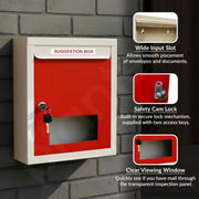 Plantex All in One Multipurpose Letter Box/Suggestion Box for Office/Post Box for Home gate/Donation Box/Complaint Box/with Lock -Wall Mount - Pack of 15 (Red & Ivory)