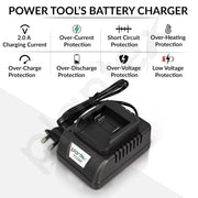 Plantex 21V Battery Charger/Charging Currant 2 Ampier/Power Charger (FA-1201600ST, Black)