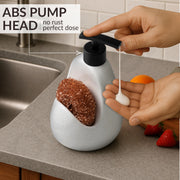 Plantex Ceramic Soap Dispenser with Scruber/Liquid Soap Dispenser/Sink Dish Washing Soap Dispenser Set/Soap Dispenser for Wash Basin Ceramic - Bathroom Accessories