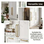 Plantex Aluminium Cabinet Handle/450mm Wardrobe Handle for Home/Cupboard Door Pull-Push Handles for Office - Pack of 2 (Brass Antique & Gold)
