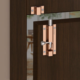 Plantex 4-inches Long Latch Lock for Door and Windows - Rose Golden(Pack of 2)