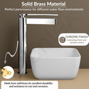 Plantex Pure Brass Pillar tap for wash Basin/Mixer tap for Bathroom/Wash Basin Tap/Faucet for Wash Basin- (7878-Chrome)