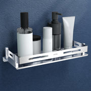 Plantex Bathroom Shelf Rack/Bathroom Organiser/Wall Mounted Stainless Steel Bathroom Shelf with Railings/Wall Shelf for Bathroom/Kitchen/Living - (12 x 5 Inches)