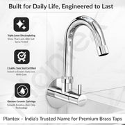 Plantex Kitchen Taps for Home Sink with Water Saving Nozzle/High Arc 360Ãƒâ€šÃ‚Â° Swivel Spout for Sink Tap with Brass Wall Flange-7 Year Warranty by Plantex -(ICO-910-Chrome).