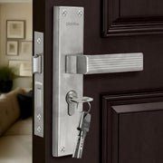 Plantex Stainless Steel Door Lock Handle Set/6-Lever Lock Mechanism with 3 Years of Warranty/Mortise Lock with 3 Keys, Brass Lock Body & Cylinder - (DTM-661, Matt)