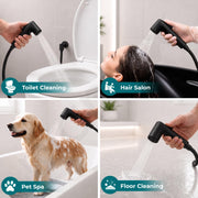 Plantex Self Cleaning Health Faucet for Toilet/ABS Plastic Jet Spray for Bathroom/Hand Gun/ Without Hose Pipe - Pack of 1 (Black)