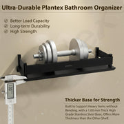 Plantex Stainless Steel Bathroom Shelf/Rack/Bathroom Organizer with Drill/Kitchen Storage Shelf/Wall Mounted Washroom Accessories  (Matt Black - 12x5 inches)