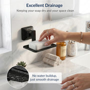 Plantex 304 Grade Stainless Steel Soap Holder for Bathroom/Soap Dish/Soap Stand/Bathroom Accessories - Squaro (Black)