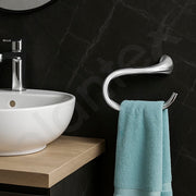 Plantex Smero Pure Brass Napkin Hanger/Towel Hanger for Wash Basin/Towel Ring for Kitchen/Bathroom Accessories - Craft(Chrome)