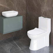 Plantex Ceramic One Piece Western Toilet with Tabletop Wash Basin/Floor Mount Commode for Toilet/Wash Basin for Bathroom - S Trap (Combo,White)