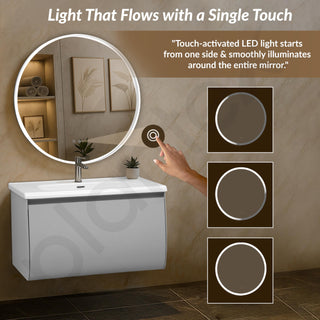 Plantex Unbreakable Plywood Vanity Set for Bathroom/Undermount Washbasin with Cabinet/Bathroom Organizer with Coupling & Mirror Cabinet with Sensor & Defogger Function - (NZBC-12)