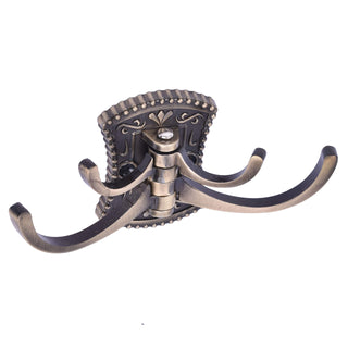 Plantex Zinc Robe Hook for Bathroom/Clothes Hanger for Wall/Kitchen Cloth Hanger/Bathroom Accessories - (Brass Antique)