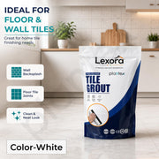 Plantex Lexora Premium Tile Grout/Waterproof Tile Gap Filler for Kitchen & Bathroom Wall Tiles Joint Filler/Crack Resistant/Chemical Resistant/Stain Resistant – 1 kg (White)