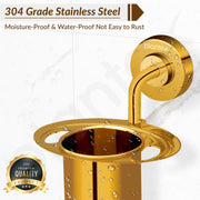 Plantex Tumbler Holder for Bathroom/304 Grade Stainless Steel Toothbrush Holder/Toothpaste/Razor Holder/Bathroom Accessories - Pack of 1 (Gold)