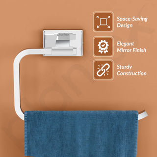 Plantex Stainless Steel Napkin Holder for Wash Basin/Towel Hanger for Bathroom/Hand Towel Holder/Bathroom Accessories - Nexa (Chrome)