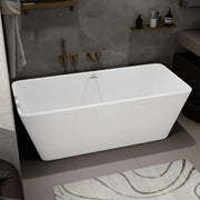 Plantex Freestanding Bathtub For Bathroom/Bath tub for Adults/Deep Soaker Bathtub with Overflow, Popup and Drain Pipe (BSM-209-White-1700mm)