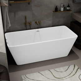 Plantex Freestanding Bathtub For Bathroom/Bath tub for Adults/Deep Soaker Bathtub with Overflow, Popup and Drain Pipe (BSM-209-White-1700mm)