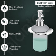 Plantex Pure Brass Liquid Soap Dispenser/Smero Hand Wash Dispenser for kitchen/Shampoo Dispenser/Bathroom Accessories - Aqua (Chrome)