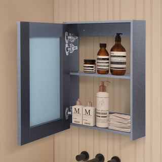 Plantex Bathroom Mirror Cabinet - HDHMR Wood Mayfair Bathroom Organizer Cabinet (18 x 24 Inches) Bathroom Accessories (Linen Grey)