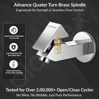 Plantex Pure Brass PRI-301 Water Tap for Bathroom with Water-Saving Technology Tap/Wall Mount Bib Tap with Wall Flange & Teflon Tape-7 Year Warranty (Chrome Finish)