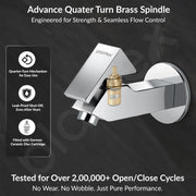 Plantex Pure Brass PRI-301 Water Tap for Bathroom with Water-Saving Technology Tap/Wall Mount Bib Tap with Wall Flange & Teflon Tape-7 Year Warranty (Chrome Finish)